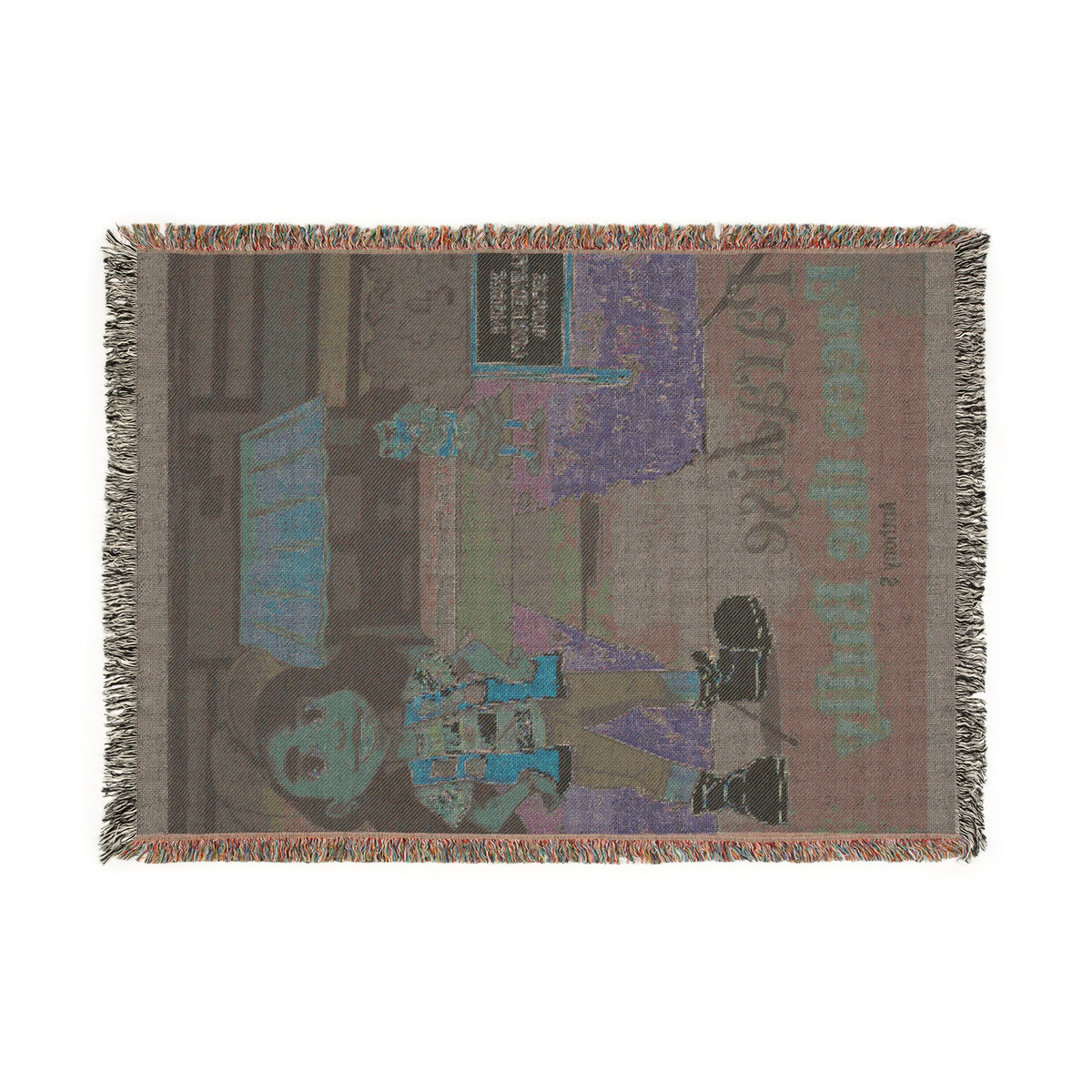 Pixel Art Woven Blanket Faces the bully