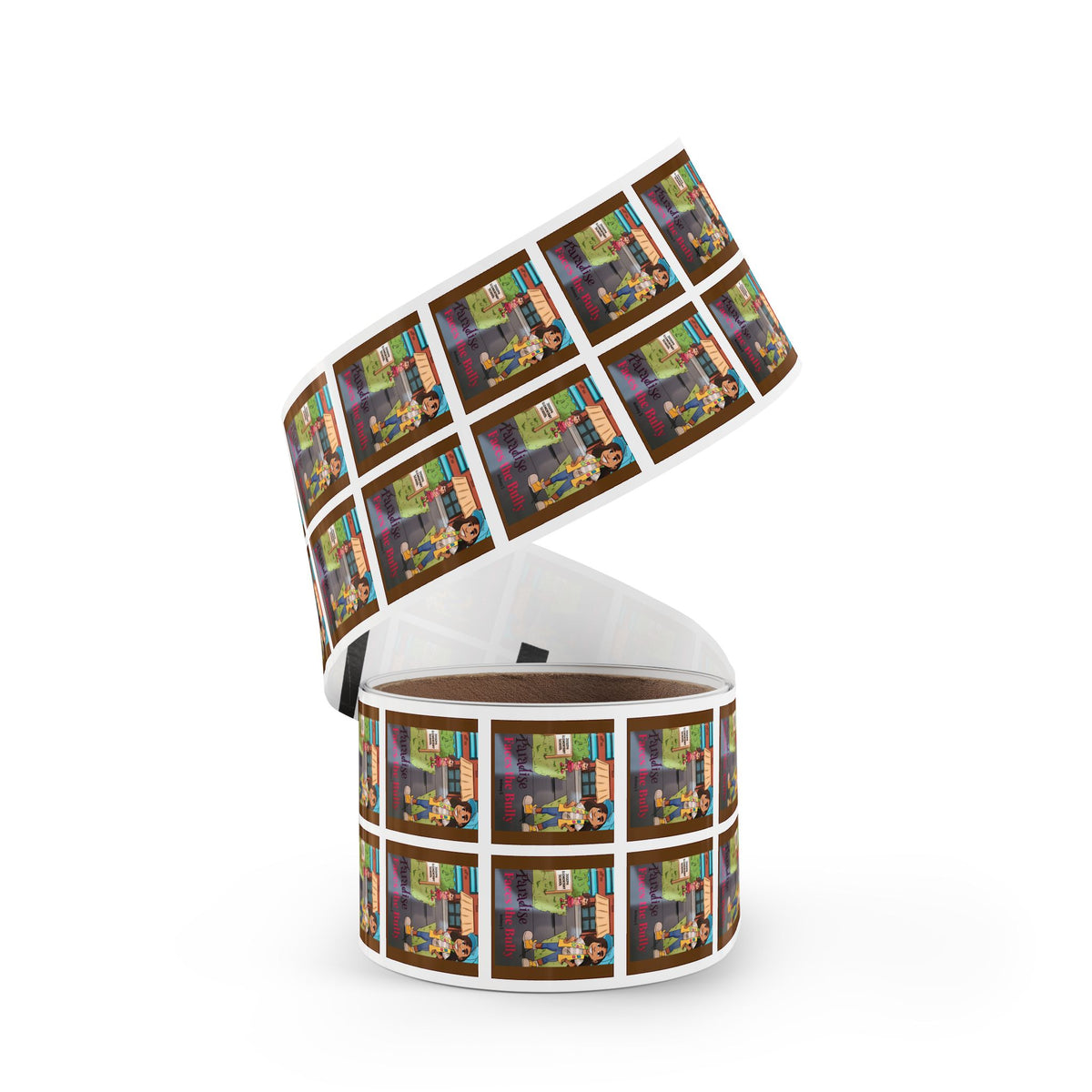 Square Sticker Roll Paradise Faces the Bully