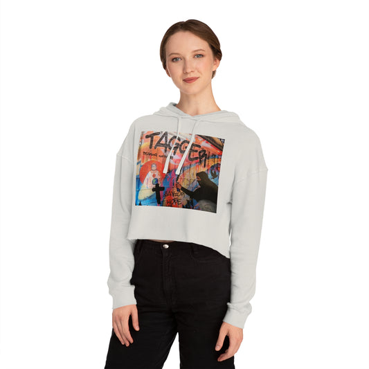 Graffiti Cropped Hoodie for Teens – Urban Street Art Graphic Sweatshirt
