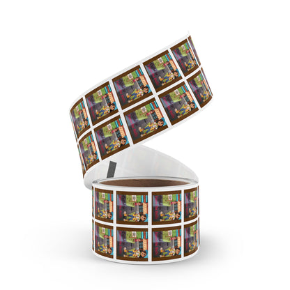 Square Sticker Roll Paradise Faces the Bully
