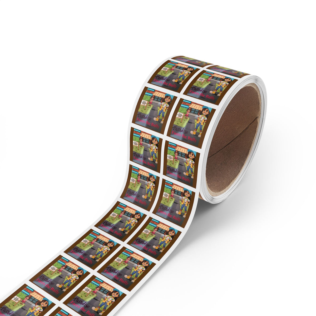 Square Sticker Roll Paradise Faces the Bully